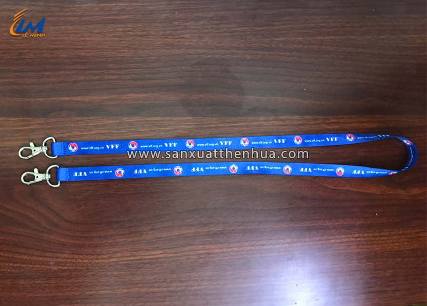 DÂY ĐEO THẺ NHÂN VIÊN 2 ĐẦU MÓC SATIN VFF 1CM