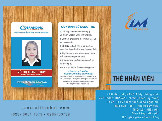IN thẻ nhân viên GLOBAL ONLINE BRANDING