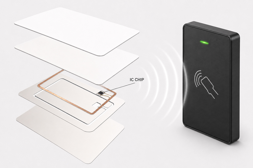 cấu tạo thẻ nhựa gắn chip mifare